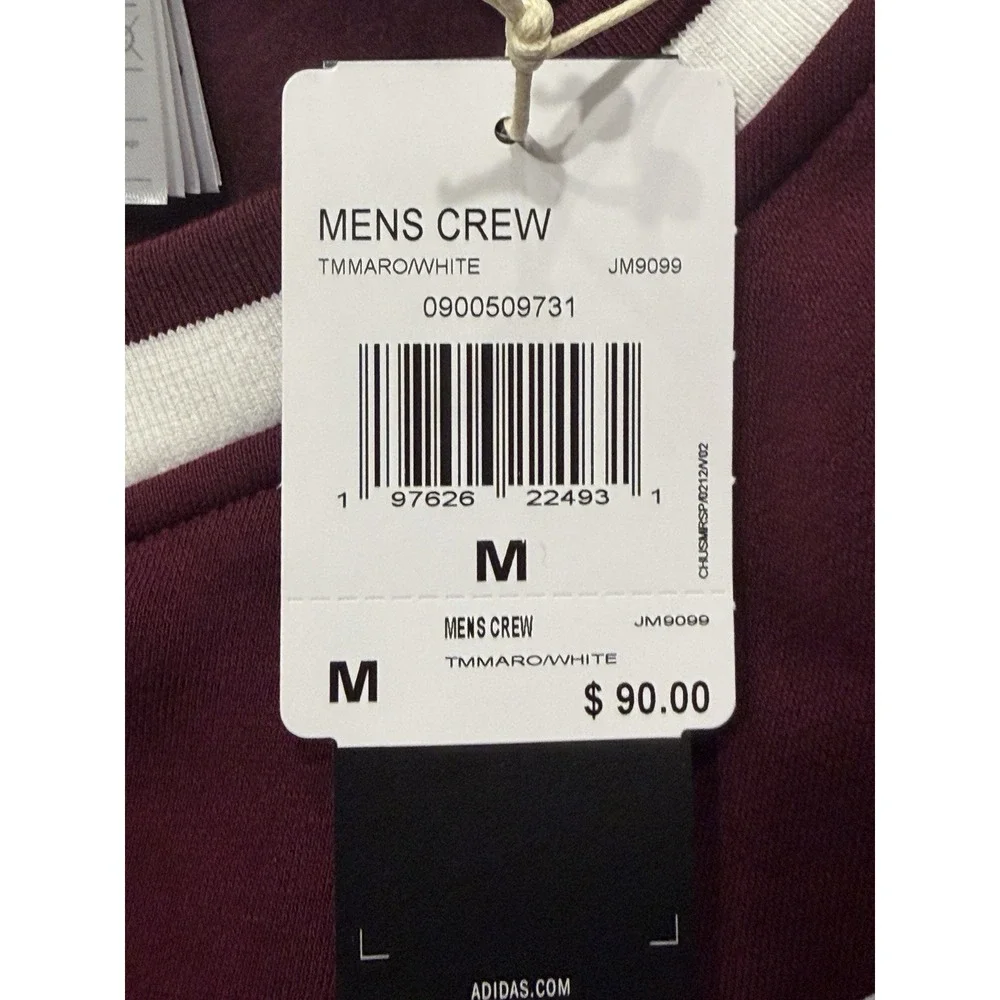 adidas Texas A&M Aggies 3-Stripes Fleece Maroon Sweatshirt JM9099 Men's Medium